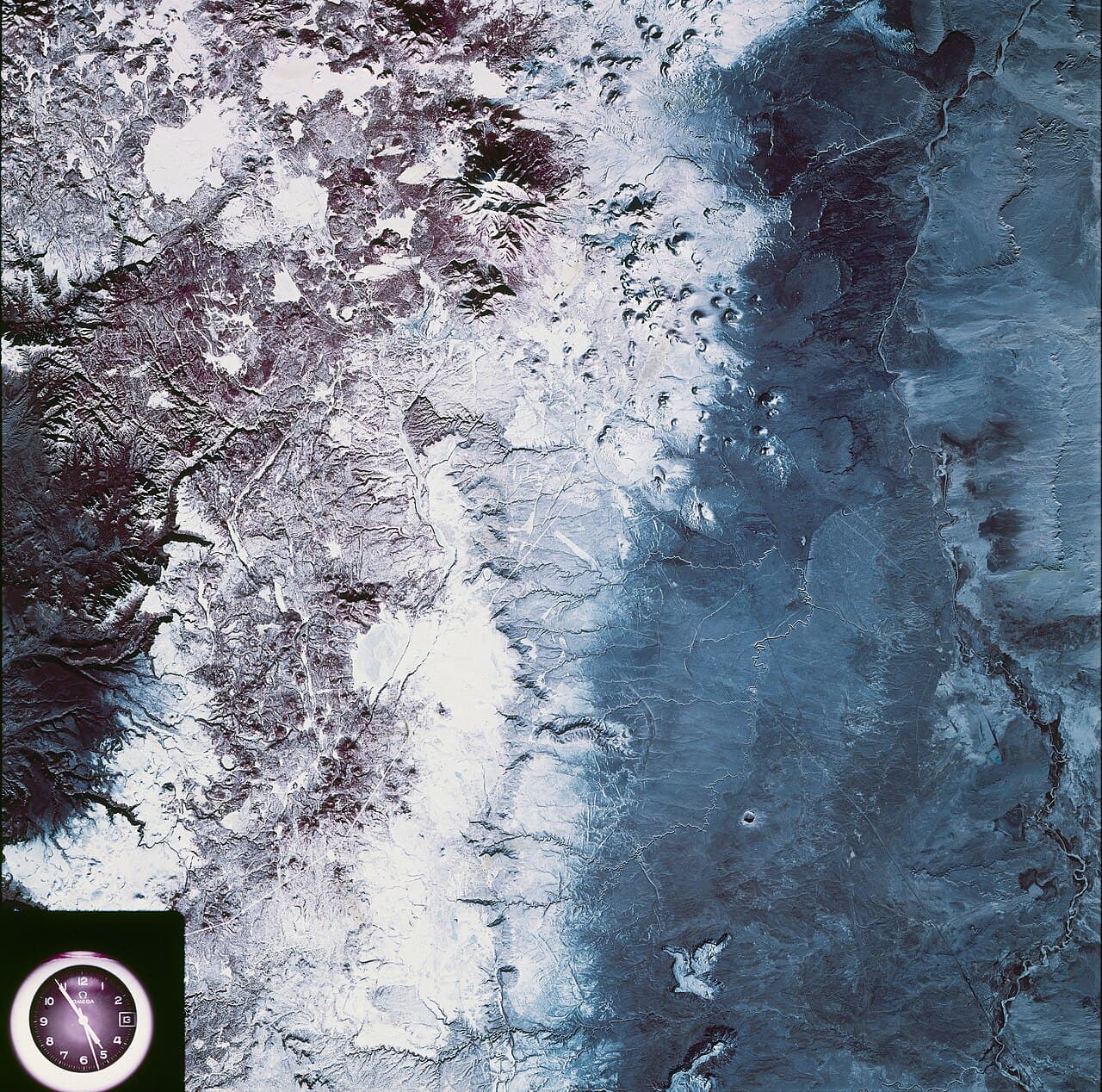 SL4-93-067 (16 Nov. 1973-8 Feb. 1974) --- A spectacular winter view of the Flagstaff, Arizona area is seen in this Skylab 4 Earth Resources Experiments package S190-B (five-inch earth terrain camera) infrared photograph