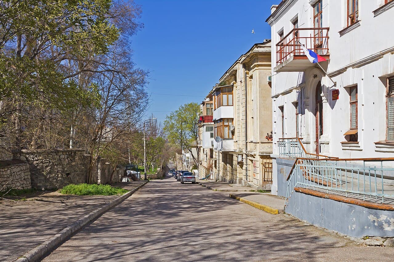 Lunacharskogo Street in the Federal City of Sevastopol. Crimean peninsula.